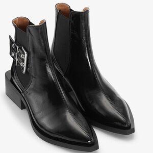 Ganni Black Chunky Chelsea Boots; worn 4x